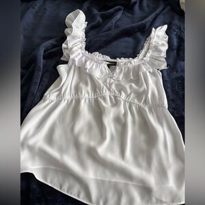 New INC Ruffle trim blouse S